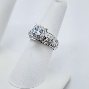 Brand New Sterling Silver 925 With Center Stone And baguette stones